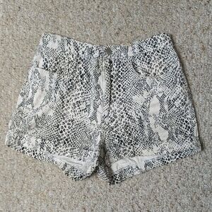American Apparel High Waist Black and White Snake Print Shorts